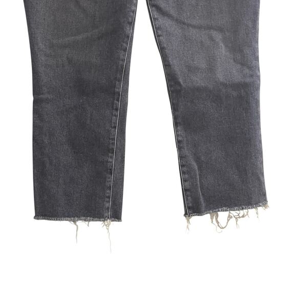 Paige Cindy Straight Jeans in Ash Black Size 34 – Raw Hem, Premium Stretch Denim - Picture 7 of 13